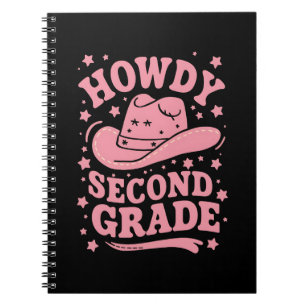 Howdy 2nd Grade Cowboy Cowgirl Back To School Notebook