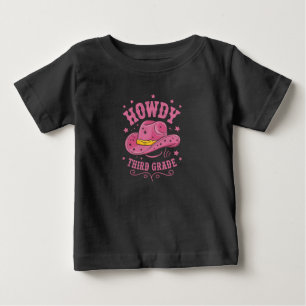 Howdy 3rd Grade Cowboy Cowgirl Back To School Baby T-Shirt