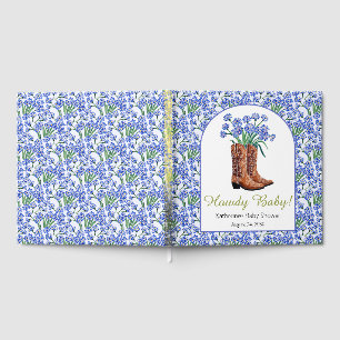Howdy Baby Bluebonnets Cowboy Baby Shower Guest Book