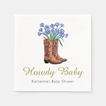 Howdy Baby Bluebonnets Cowboy Baby Shower