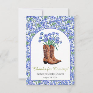 Howdy Baby Bluebonnets Cowboy Baby Shower Thank You Card
