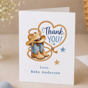 Howdy Baby Cowboy Thank You Card