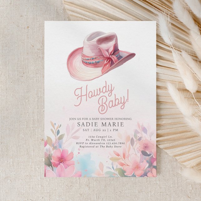 Howdy Baby Girl Western Baby Shower Invitation (Creator Uploaded)
