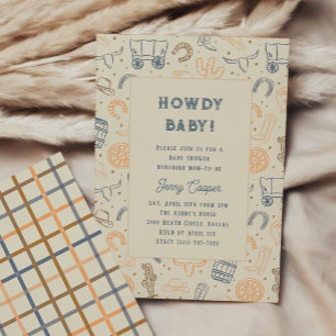 Howdy Baby Western Cowboy Baby Shower Invitation