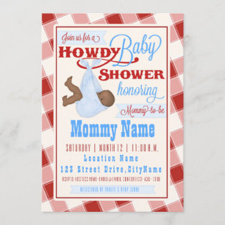 Howdy Baby Western Shower Invitation
