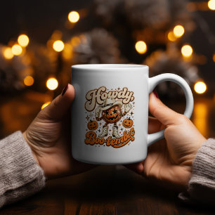 Howdy Boo-tember Western Halloween Design Two-Tone Coffee Mug