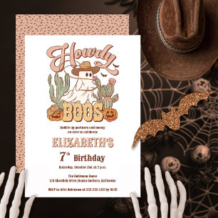 Howdy Boos Ghost Halloween Birthday Party Invitation