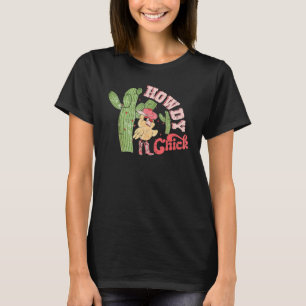 Howdy Chick Retro Groovy Howdy Honey Western Valen T-Shirt