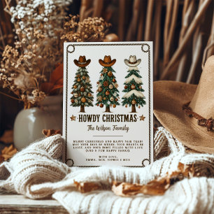 Howdy Christmas Cow Print Western Christmas Card