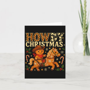 Howdy Christmas Cowboy Gingerbread Design  Card