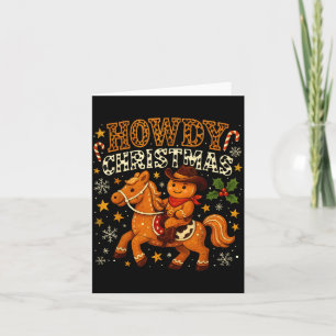 Howdy Christmas Cowboy Gingerbread Design Card