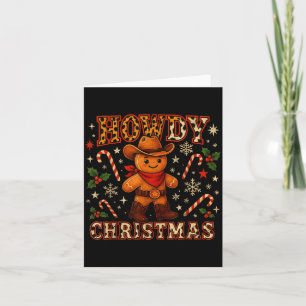 Howdy Christmas Cowboy Gingerbread Design  Card