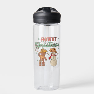 Howdy Christmas Cowboy Snowman Western Funny Water Bottle
