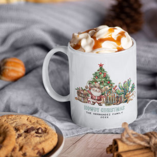 Howdy Christmas   Fun Western Monogram Holiday Coffee Mug