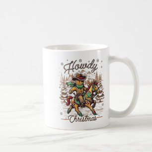 Howdy Christmas Gingerbread Cowboy Ride Horse West Coffee Mug