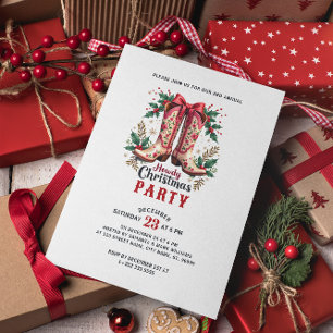 Howdy Christmas Party Cowgirl Christmas Boots Invitation
