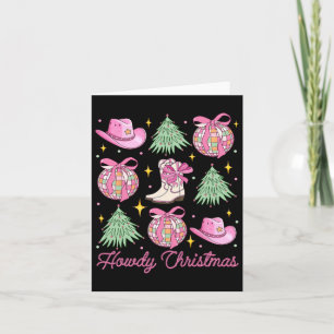 Howdy Christmas Pink Coquette Bow Xmas Tree Wester Card