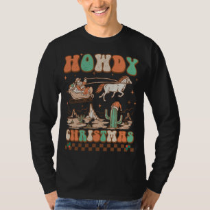 Howdy Christmas Santa Riding Horse Xmas Western Re T-Shirt