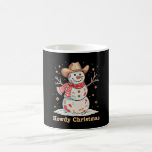 Howdy Christmas Snowman Western Cowboy Xmas Snow Coffee Mug