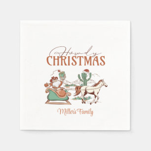 Howdy Christmas Typography, Texas Symbol Graphics Napkin
