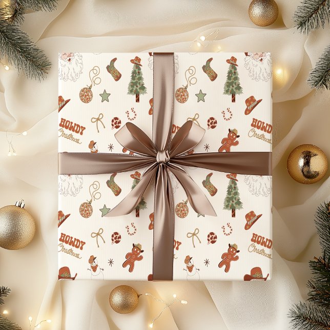 Howdy Christmas Western Cowboy  Wrapping Paper (Creator Uploaded)