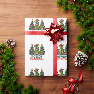 Howdy Christmas Western Cowgirl Cowboy Country Wrapping Paper