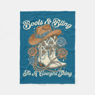 Howdy Country Rodeo Boots &amp; Bling Its A Cowgir Fleece Blanket