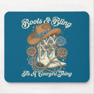 Howdy Country Rodeo Boots &amp; Bling Its A Cowgir Mouse Pad