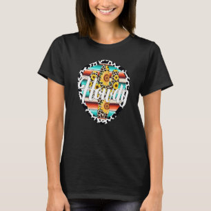HOWDY  Cow Leopard Cactus Serape Cactus print Sunf T-Shirt