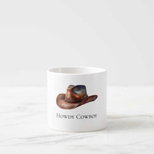 Howdy Cowboy Hat Espresso Cup (Front)