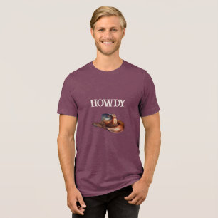 Howdy Cowboy Hat  Tri-Blend Shirt