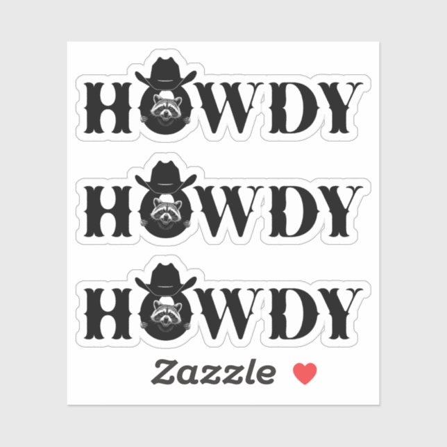 Howdy Cowboy Racoon with Rustic Western Style (Sheet)