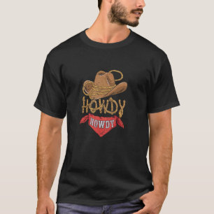 Howdy Cowboy Red Bandanna African American Western T-Shirt