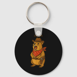 Howdy Cowboy Rock Hyrax Awawa Western Funny _1  Key Ring