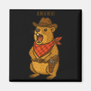 Howdy Cowboy Rock Hyrax Awawa Western Funny _1 Magnet