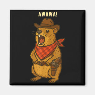 Howdy Cowboy Rock Hyrax Awawa Western Funny _2 Magnet