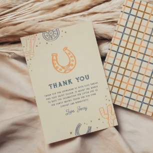 Howdy Cowboy Western Baby Shower Thank You Card