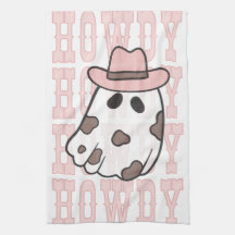 Howdy Cowgirl Halloween Cute kitchen towel