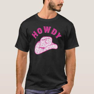 Howdy Cowgirl Hat Vintage Rodeo Western Country So T-Shirt