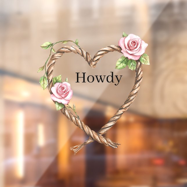 Howdy Cowgirl Pink Floral Rope Heart (Sheet 2)