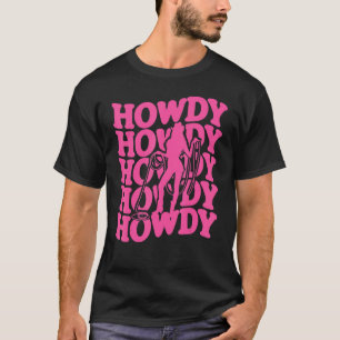 Howdy Cowgirl Women Western Southern Cute Retro Mu T-Shirt