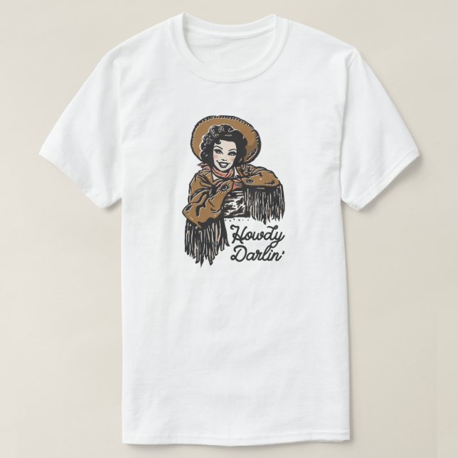 Howdy Darlin' Cowgirl T-Shirt (Design Front)
