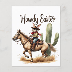 Howdy Easter Bunny Riding a Horse Cowboy Flyer