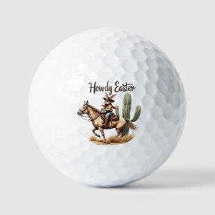 Howdy Easter Bunny Riding a Horse Cowboy Golf Balls