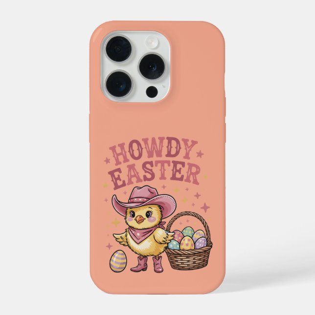 Howdy Easter Chick Cute Egg Hunt Spring Farm iPhone Case (Back)