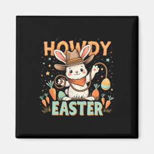 Howdy Easter Cute Cowboy Bunny Western Egg Hunts G Magnet