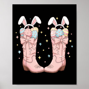 Howdy Easter Western Easter Bunny Cowboy Boots Eas Poster