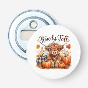 Howdy Fall Highland Cow Happy Thanksgiving Autumn Bottle Opener