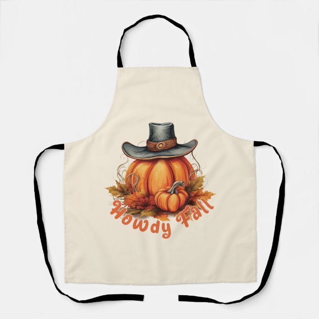 Howdy Fall – Rustic Autumn Vibes Apron (Front)