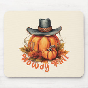 Howdy Fall – Rustic Autumn Vibes Mouse Pad